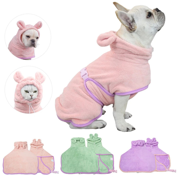 Quick-Dry Pet Bathrobe Towel