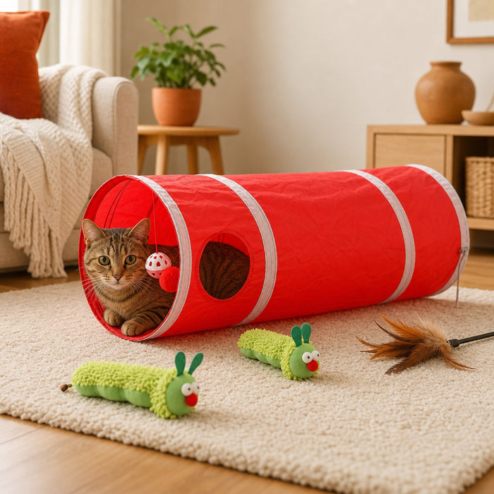 Cat Play Kit (Tunnel + Wand + Silvervine)