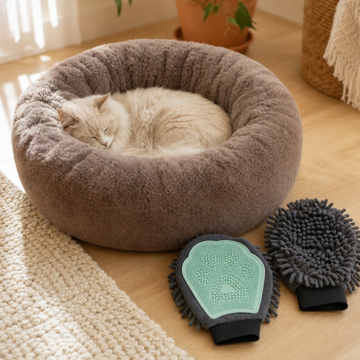 Cozy Corner Bundle (Donut Bed + Grooming Glove)